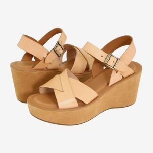 Kork-Ease Ava Leather Wedge Sandal Suede Wedge Tan Natural Size US 9 K2082 CNB12